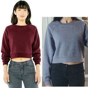 *Purple* Peppered Fleece Cropped Pullover Sweater